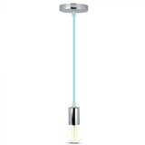  Napajajući kabl 1xE27/60W/230V svetloplava/sjajni hrom | Eponuda.com