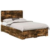  Okvir za krevet s uzglavljem Dimljeni hrast 120 x 200 cm | shoptok.hr
