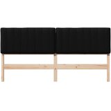  Tapecirani uzglavlje Smeđa i crna 200 cm Čvrsto borovo drvo | shoptok.hr
