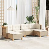 vidaXL 6-dijelni set vrtnih sofa s jastucima bež od poliratana | shoptok.hr