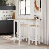  3-dijelni barski set bijeli od masivne borovine | shoptok.hr