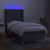  Box spring postelja z vzmetnico LED temno siva 100x200 cm blago, (20789780) | Shoptok.si