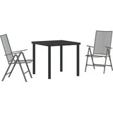 vidaXL 3-delni set vrtnih jedilnih stolov antracit jeklo | Shoptok.si