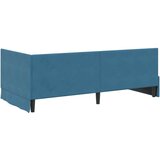 vidaXL Kotna postelja z vzglavjem Modra 100 x 200 cm Žamet | Shoptok.si