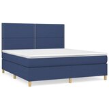  Krevet s oprugama i madracem plavi 160x200 cm od tkanine | shoptok.hr