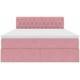  s od storage s uzglavljem Ružičasta 140 x 200 cm Baršun | shoptok.hr