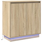 vidaXL Sideboard s LED-om u sonoma hrastu - 71 x 34.5 x 75 cm - Izrađeno od inženjerskog drva | shoptok.hr