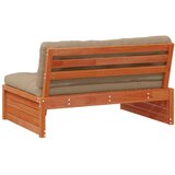 3 Komad Sekcionalna sofa Čvrsto borovo drvo Vosak Smeđa - Vosak smeđa bor srednja sofa | shoptok.hr