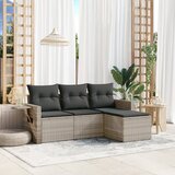 Maison Chic Seti vrtnega pohištva - Vrtna garnitura - Vrtni pohištvo set 4-delna z blazinami siv poli ratan, (21819002) | Shoptok.si