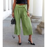 Gemre Light Green Wide Pleated Trousers Longo | Shoptok.si