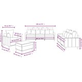  4-dijelni set sofa s jastucima krem baršunasti | shoptok.hr