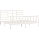 Posteljni okvir bel iz trdne borovine 200x200 cm, (20648497) | Shoptok.si