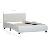  Posteljni okvir LED belo umetno usnje 90x200 cm | Shoptok.si