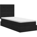 Krevet s madracem i skladištem Crna 90 x 190 cm tkanina | shoptok.hr