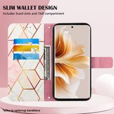  Maska za Honor Magic 8 Lite/ X9d geometry na preklop Marble roze Cene