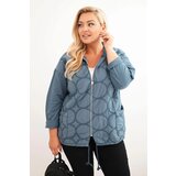 Kesi Włoski Women's Plus Size zip-up cotton sweatshirt denim color Cijene