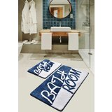  bathroom - blue bluewhite acrylic bathmat set (2 pieces) Cene