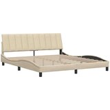  Posteljni okvir brez vzmetnice krem 180x200 cm blago | Shoptok.si