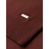 Ombre Men's classic knitted shirt with ribbed cuffs - warm brown | Shoptok.si