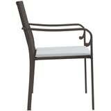  Vrtne stolice s jastucima 4 kom smeđe 56x59x84 cm od poliratana | shoptok.hr