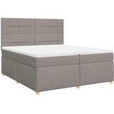  Krevet s oprugama i madracem smeđesivi 200x200 cm od tkanine | shoptok.hr