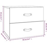 vidaXL Stenska nočna omarica 2 kosa bela 50x36x40 cm | Shoptok.si
