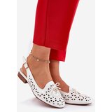 Boto Perforated Ballerinas With Open Heel White Navinnia | Shoptok.si
