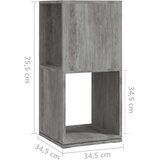 Rotirajući ormarić siva boja betona 34,5x34,5x75,5 cm iverica | Eponuda.com