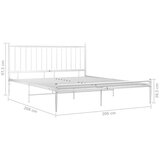  Posteljni okvir bel kovinski 200x200 cm, (20647307) | Shoptok.si