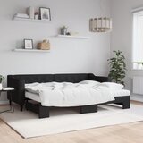  Dnevni krevet na razvlačenje s madracima crni 80x200 cm tkanina | Eponuda.com