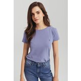 Legendww zenska pamucna majica lila boje sa kratkim rukavima -basic model | ePonuda.com