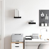  Plutajuće zidne police 2 kom crne 23 x 23,5 x 3,8 cm MDF | shoptok.hr