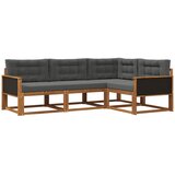 vidaXL Zunanja garnitura za sedenje 4 pcs Naravna in antracitna, (5000280840) | Shoptok.si
