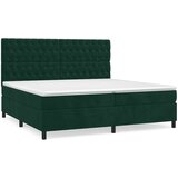  s oprugama i madracem tamnozeleni 200x200 cm baršunasti | shoptok.hr