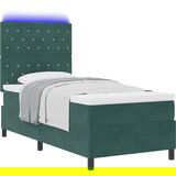 vidaXL Box Spring Krevet s Madracem &amp LED Tamno Zelena 90x200 cm Baršun | shoptok.hr
