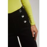 Marisse Wide Leg Jeans With Decorative Buttons, Black | Shoptok.si