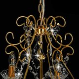  Luster s kristalnim perlama zlatni okrugli 6 x E14 | shoptok.hr