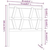  Uzglavlje za krevet crno 81 x 4 x 100 cm od masivne borovine | shoptok.hr