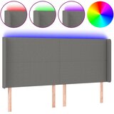  LED uzglavlje tamnosivo 183 x 16 x 118/128 cm od tkanine | shoptok.hr