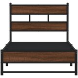  Metalni okvir kreveta bez madraca smeđi hrast 100x200 cm | shoptok.hr