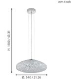 Eglo clemente 1, e27, ø540 , hrom/kristal | Eponuda.com
