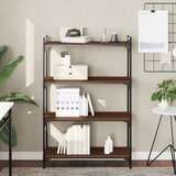  Regal za knjige 4 razine smeđa boja hrasta 80x30x120 cm drveni | shoptok.hr