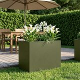  Vrtna saksija Maslinastozelena 60 x 40 x 50 cm Čelična vrata | shoptok.hr