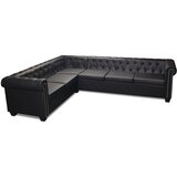 Chesterfield Kutna Garnitura 6 Sjedala od Umjetne kože Crna | shoptok.hr