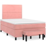  The Living Store Box spring postelja z vzmetnico roza 120x200 cm žamet - Box Spring Postelja, (21450105) | Shoptok.si