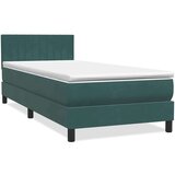 Box spring postelja z vzmetnico temno zelena 80x220 cm žamet, (21790731) | Shoptok.si
