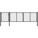 vidaXL Vrtna vrata jeklena 400x100 cm antracitna Cene
