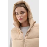 4f Womens Padded Gilet With Hood Beige WAW24TVJ