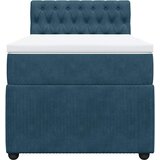 Box spring krevet s madracem plavi 100x200 cm baršunasti | shoptok.hr
