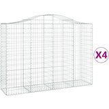  Lučne gabionske košare 4 kom 200x50x140/160cm pocinčano željezo | shoptok.hr